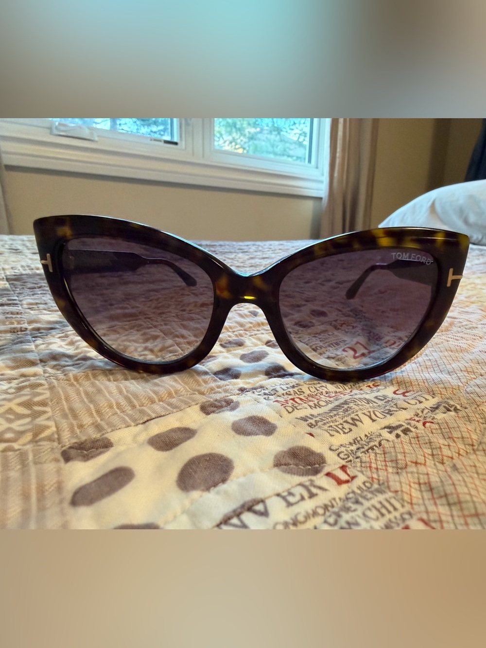 Tom Ford Women's Tortoiseshell Sunglasses with Brown Gradient Lenses